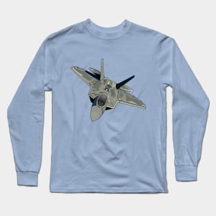 Fighter aircraft cartoon illustration Long Sleeve T-Shirt